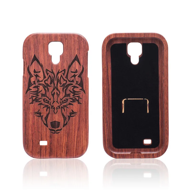 Wolf Head Чехлы ручной работы для samsung Galaxy S4 mini S9 S7 S6 Edge Plus S8 7 Plus 7 с изображением животных растений дерева бамбука - Цвет: Wolf Head