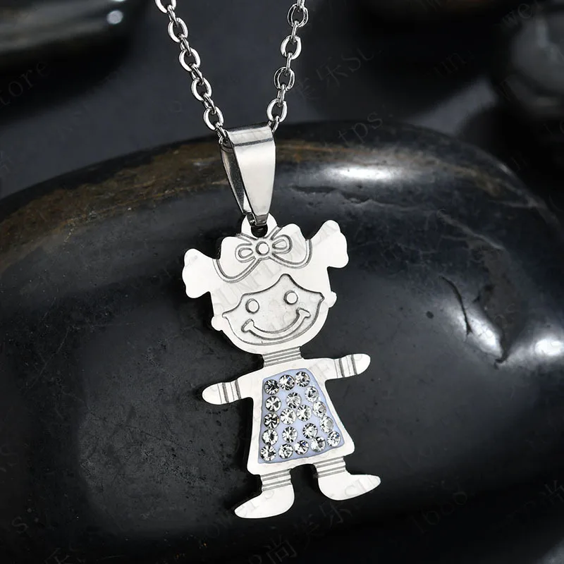 Eleple Stainless Steel Mirco Zircon Inlaid Necklaces for Women Lover Girl Gold and Silver Color Pendant Necklace Jewelry S-N503 | Украшения