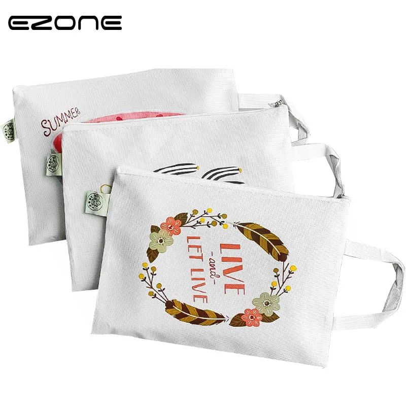 

EZONE A4/A5 File Folder Kawaii Cartoon Document Bag Canvas Watermelon Cat Ice cream File Pocket School Office Stationery