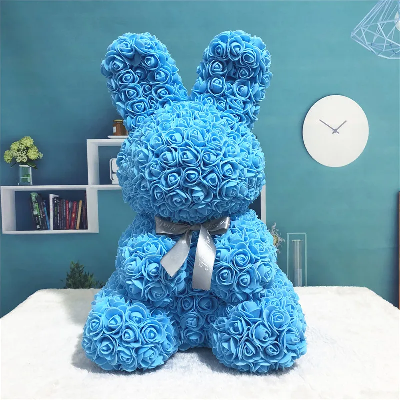 2018 небесно-голубые цветы из материала pe Кролик шаблон творческие Diy подарки