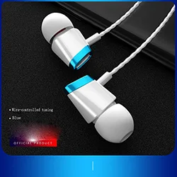 Whit-Blue Проводные наушники Bass In Ear 3,5 мм, гарнитура со встроенным микрофоном, гарнитура для xiaomi samsung huawei - Цвет: Whit-Blue