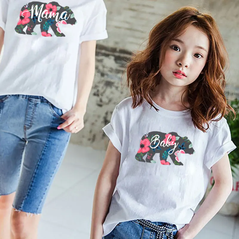 

mommy and me matching outfits for mother daughter clothes Fashion t shirt mama bear baby girl mom family look clothing dress nmd