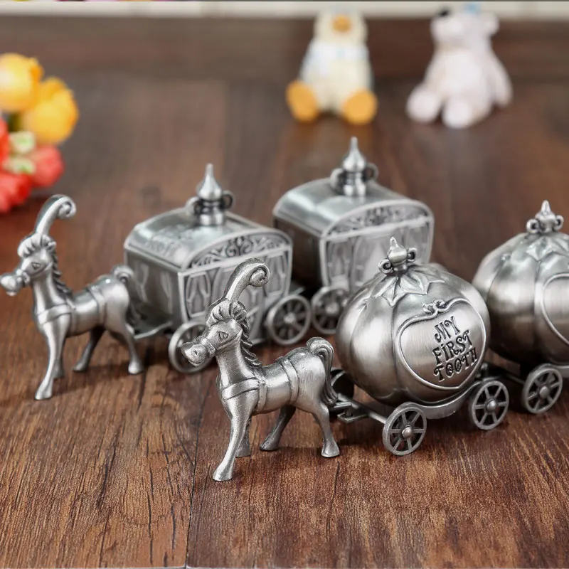

Europe tin color metal jewelry box baby's tooth box hair box metal storage box for children'gifts Z111