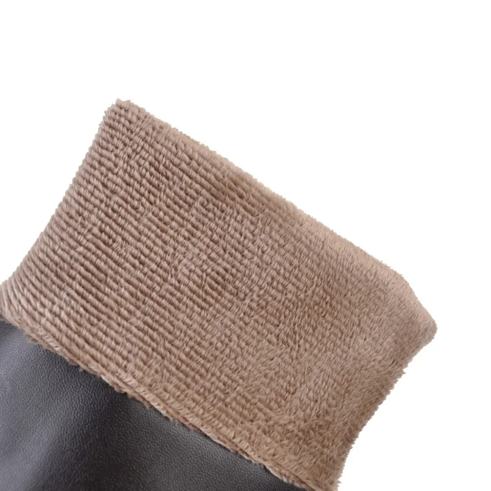 Зимние ботинки круглый носок женские ботфорты на тонком высоком каблуке Модные