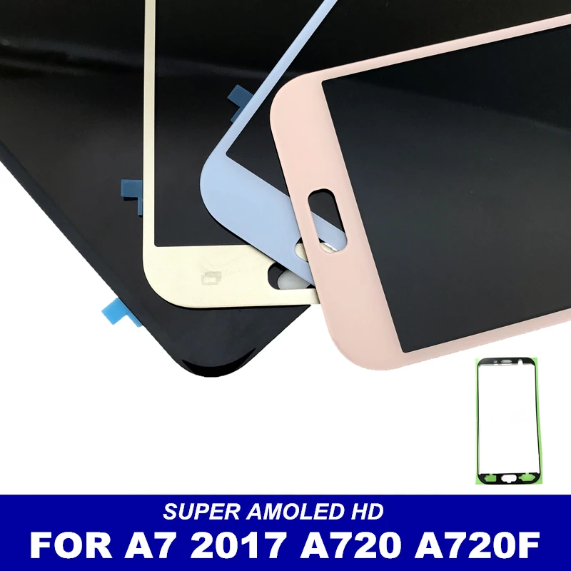 AMOLED телефоны LCD для Samsung Galaxy A7 2017 A720 A720F A720M протестированный дисплей кодирующий