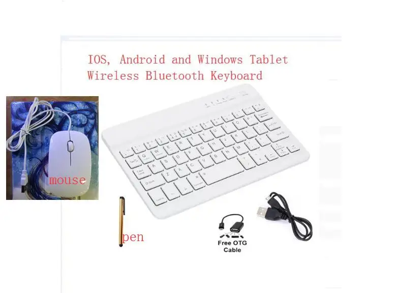 Keyboard and mouse Для iPad 9,7 A1822 A1823 Универсальный беспроводной Bluetooth чехол-клавиатура для iPad 5th 6th Air 2 клавиатура+ ручка - Цвет: Keyboard and mouse