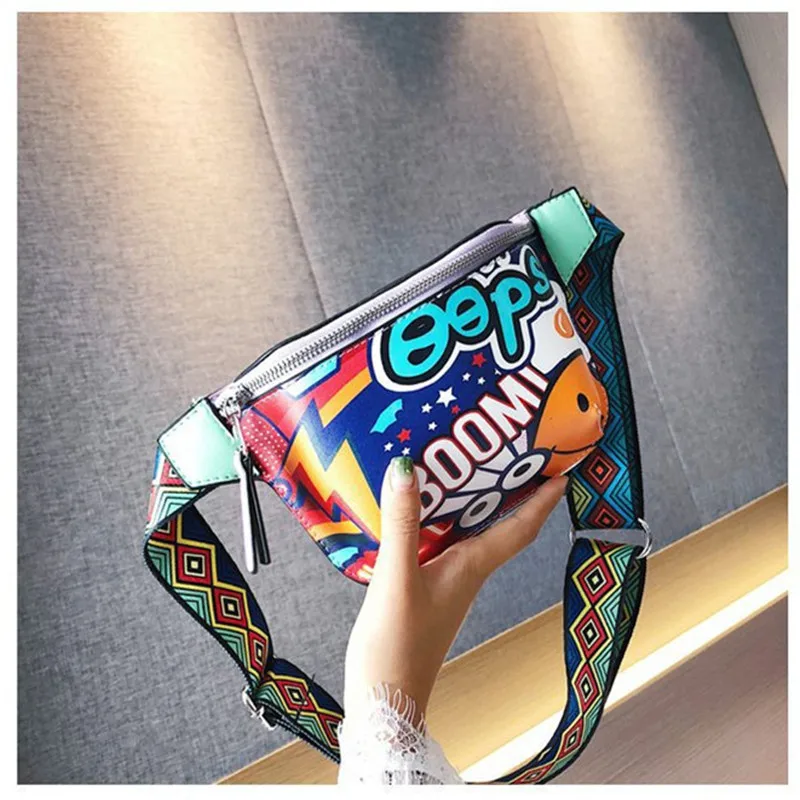

2019 new Fanny storage ladies pockets printed bag zipper pocket Heuptas Hip Bag banana bag fanfannypack bolso cinturan NB240