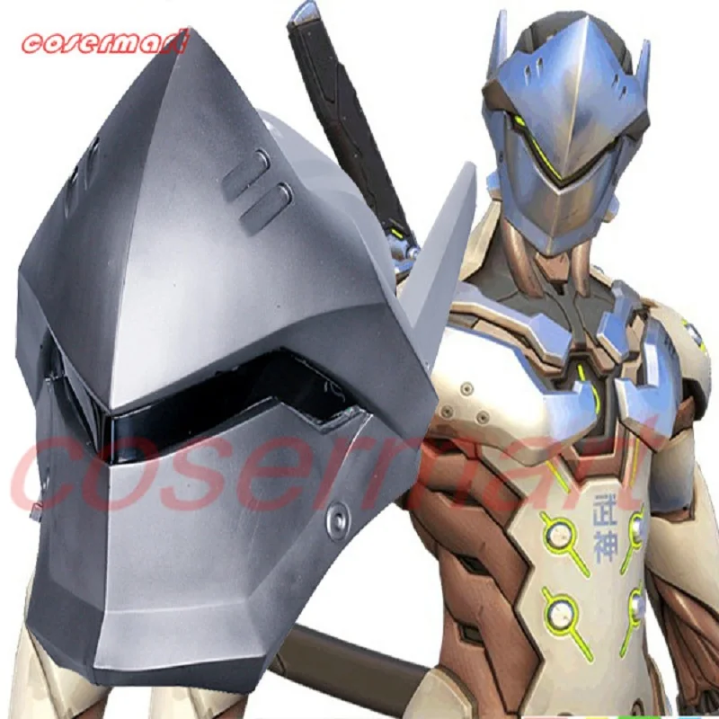 Игры OW за часы Гэндзи накладные шлем с светильник Косплэй маска из ПВХ на