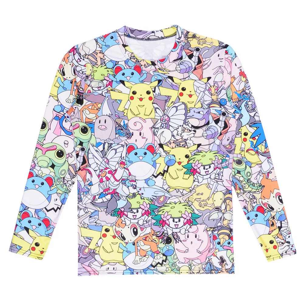New Unisex t shirt Funny Fartoon Pikachu Men's Christmas shirts Casual Tee Shirts Men Tops Tees Hip Hop Plus size | Мужская одежда