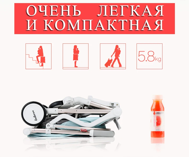 Belecoo детская коляска складной портативный роскошная коляска роскошная коляска Россия