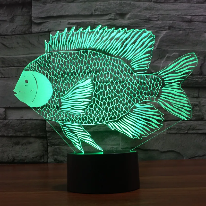 Новая бумажная форма рыбы Usb 3D свет красочный сенсорный зарядный Подарочный
