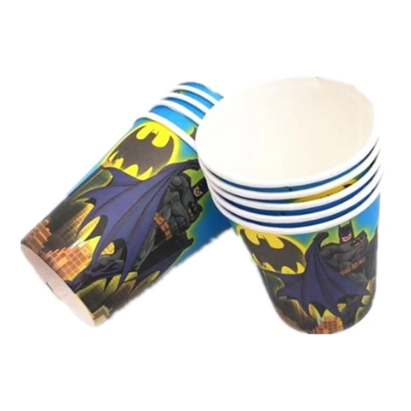 paper cup 10pcs 6 шт./компл. супер герой мстители, Супермен, Бэтмен коробка для конфет попкорн коробка для подарка День Рождения украшения Детские вечерние принадлежности - Цвет: paper cup 10pcs