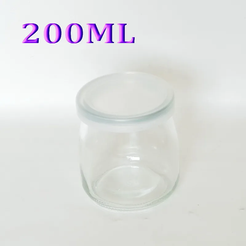 200ML 4 шт./лот 100 мл/150 мл/200 мл стеклянный пудинг для мороженого с крышками медовый йогурт чашка мини-Стаканчик для желе молока стеклянный контейнер plumyl - Цвет: 200ML