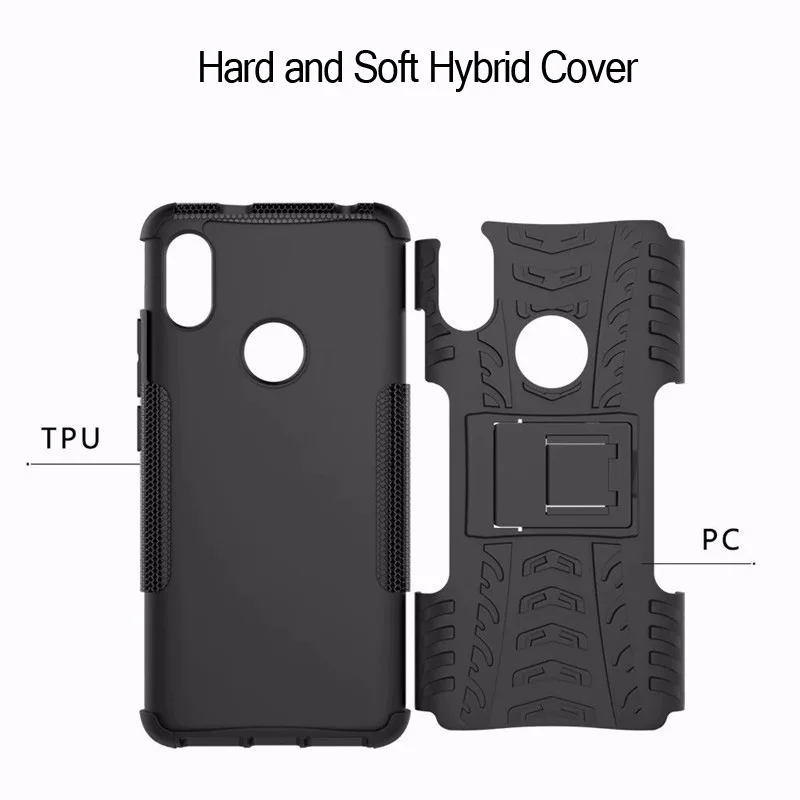 Thouport Stand Case For Xiaomi Redmi Note 7 Pro 7A Note7 ShockProof Hard Cases Silicone +PC Cover 6 Hybrid | Мобильные телефоны и