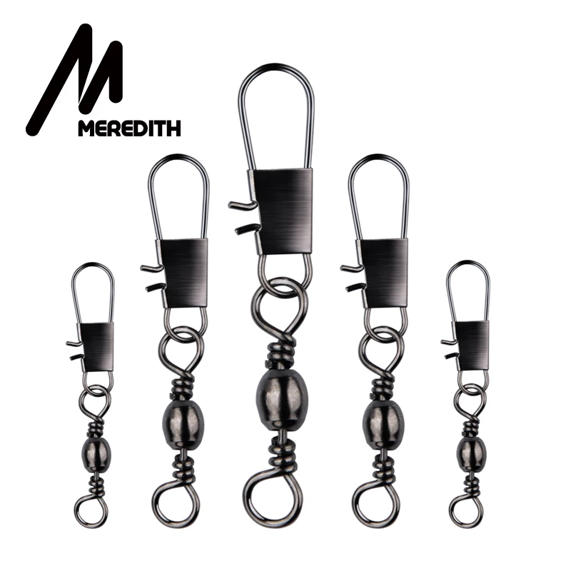 MEREDITH 50 шт./лот рыболовный Соединитель с застежкой "булавка" из нержавеющей стали, подшипник, Поворотный шарнир, шпильки, рыболовные снасти, аксессуары