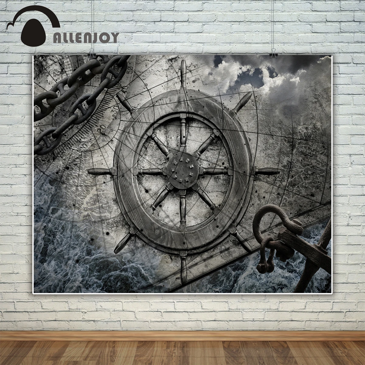 Фон для фотосъемки Allenjoy винтажная навигация на руль диаграммы якорные цепи фон