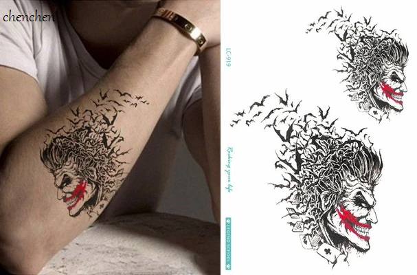 Temporary Tattoo Sticker skull crow bird death water transfer flash tatoo fake tattoos for girl women men arm | Красота и здоровье