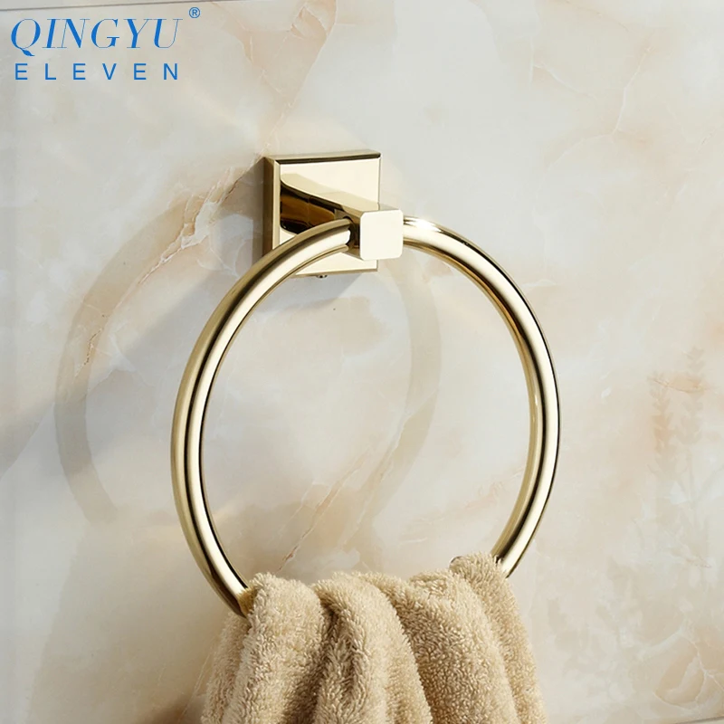 QINGYU ELEVEN круглые кольца для полотенец Европейский Стиль Позолоченные Латунные