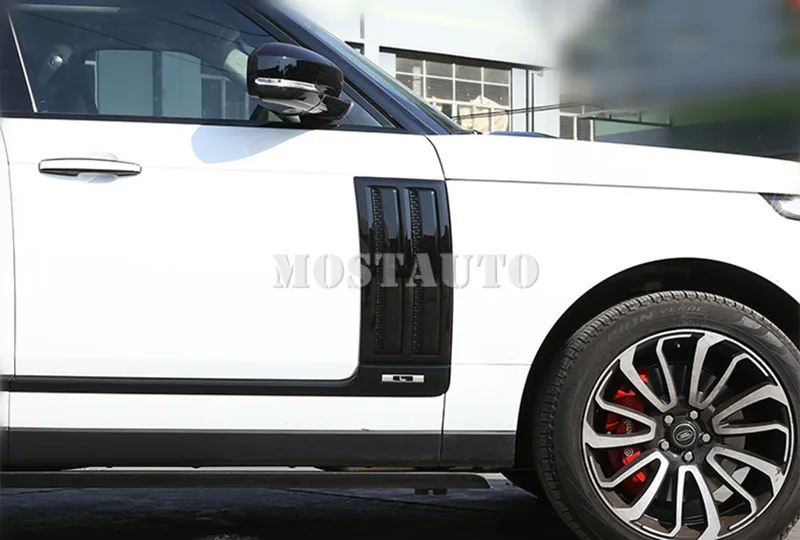 Для Land Rover Range Rover L405 дорожный указатель, брызговик боковая Накладка 2013- 2 шт серебристый/черный