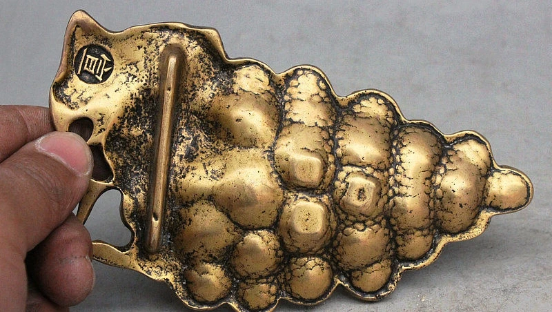Marked Folk China Old Bronze foliage grape shape Statue ashtray card tray holder | Дом и сад