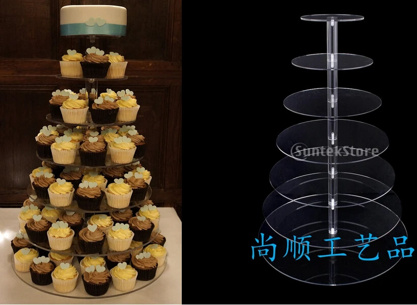 

Random combinations 7 tier acrylic cupcake cake stand for wedding