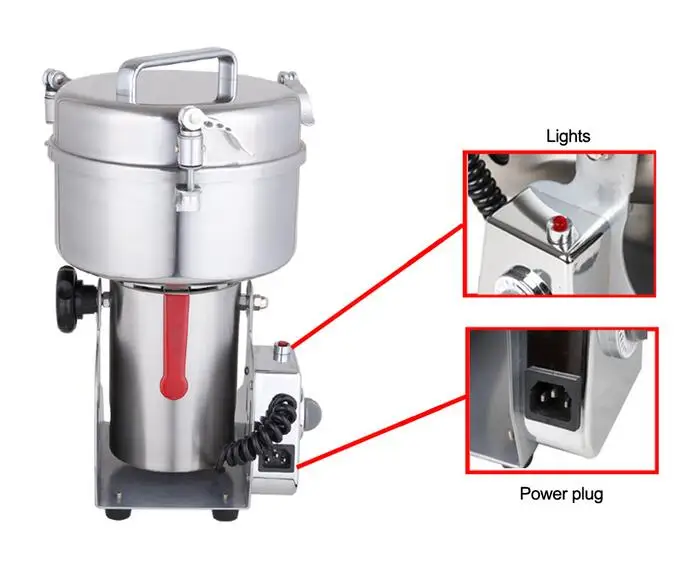 

YB-1500A (1500g) Medicine Grindig Machine Spice Herb Salt Rice Coffee Bean Cocoa Corn Pepper Soybean Leaf Mill Powder Grinder