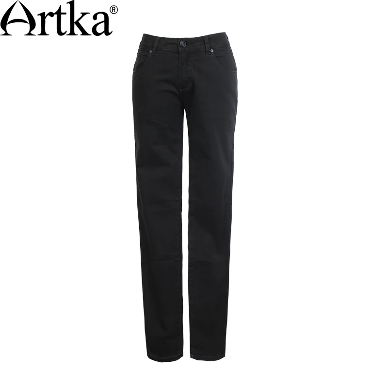 ARTKA женские летние новые однотонные облегающие универсальные джинсы винтажные
