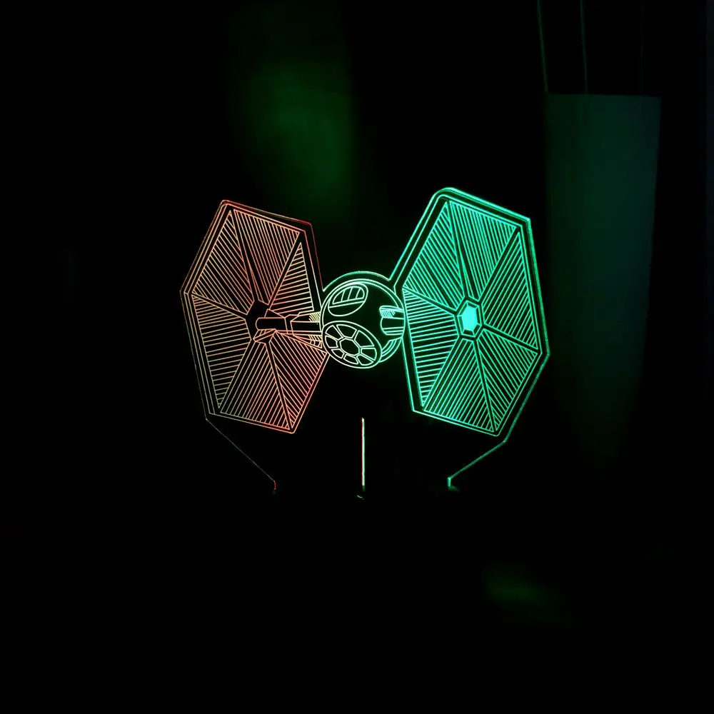 Звездные войны микс разноцветных космических кораблей 3D иллюзия Лампа USB