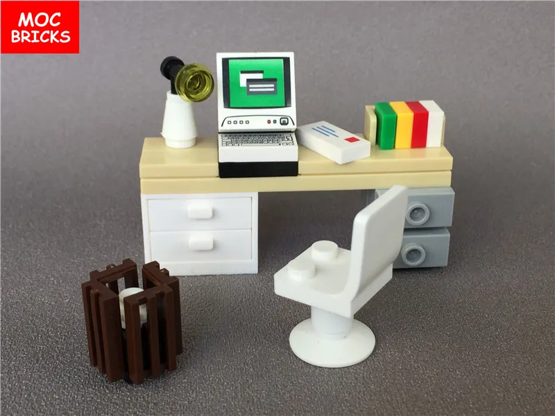 Кубики MOC сделай сам стол для офиса компьютера книги рабочей станции Настольная