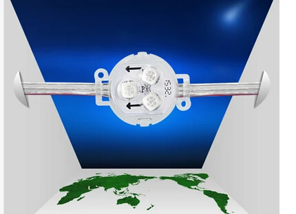 Waterproof IP68 SMD 5050 RGB WS2811 IC LED Module String Exposed Point Light Source DC 12V Pixel 30MM Diameter 100pcs | Лампы и