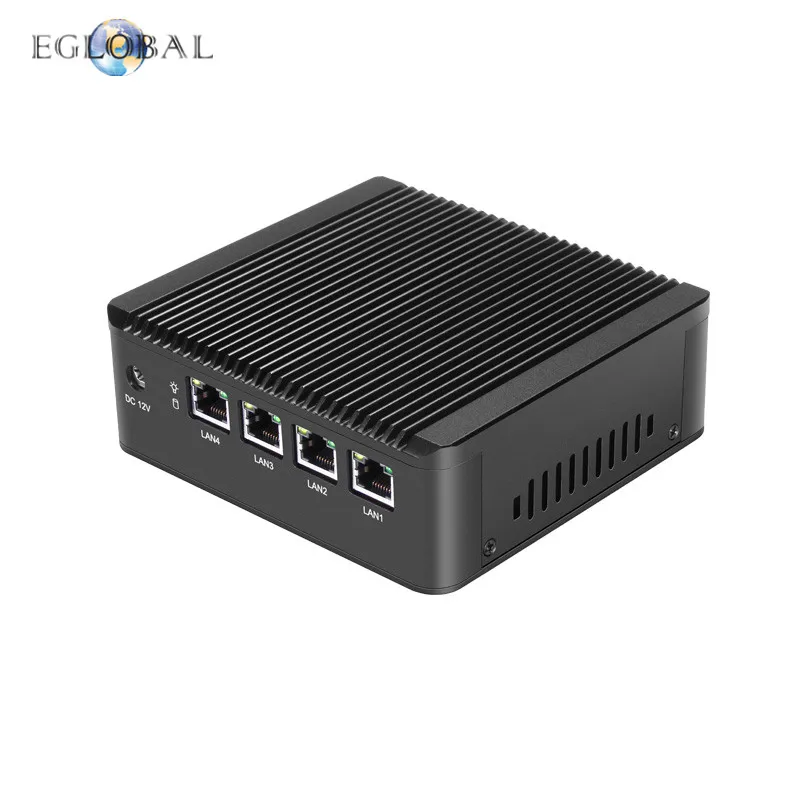 Процессор EGlobal fanless Pfsense, мини-ПК J1900 4 ядра 4* Intel WG82583 Gigabit NIC брандмауэр Многофункциональный сетевой маршрутизатор