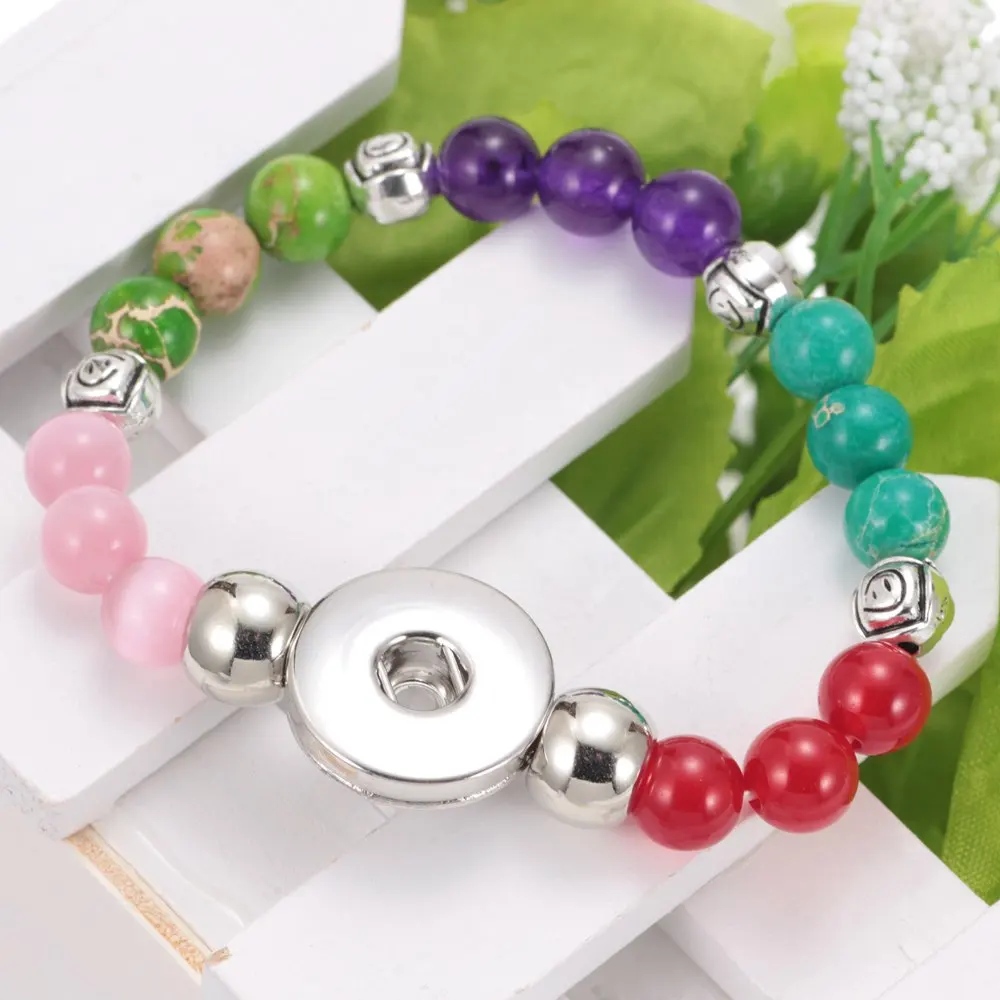 Новые поступления модные очаровательные 18 мм кнопки красочный браслет Высокое