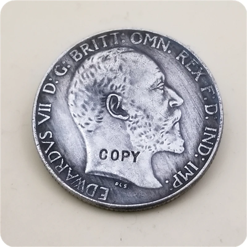 Редкие 1905 Великобритания 1 Флорин-Эдвард VII имитация монеты | Дом и сад