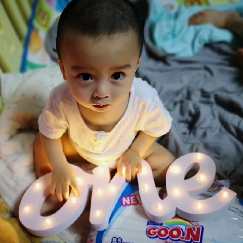 Один Детский реквизит один для фотографий деревянные буквы Первая фотография |