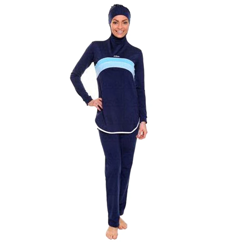 Пуш-ап длинный рукав плюс размер женский полный Купальник костюм Burkinis мусульманская одежда для плавания скромный исламский купальный костюм Baiclothing