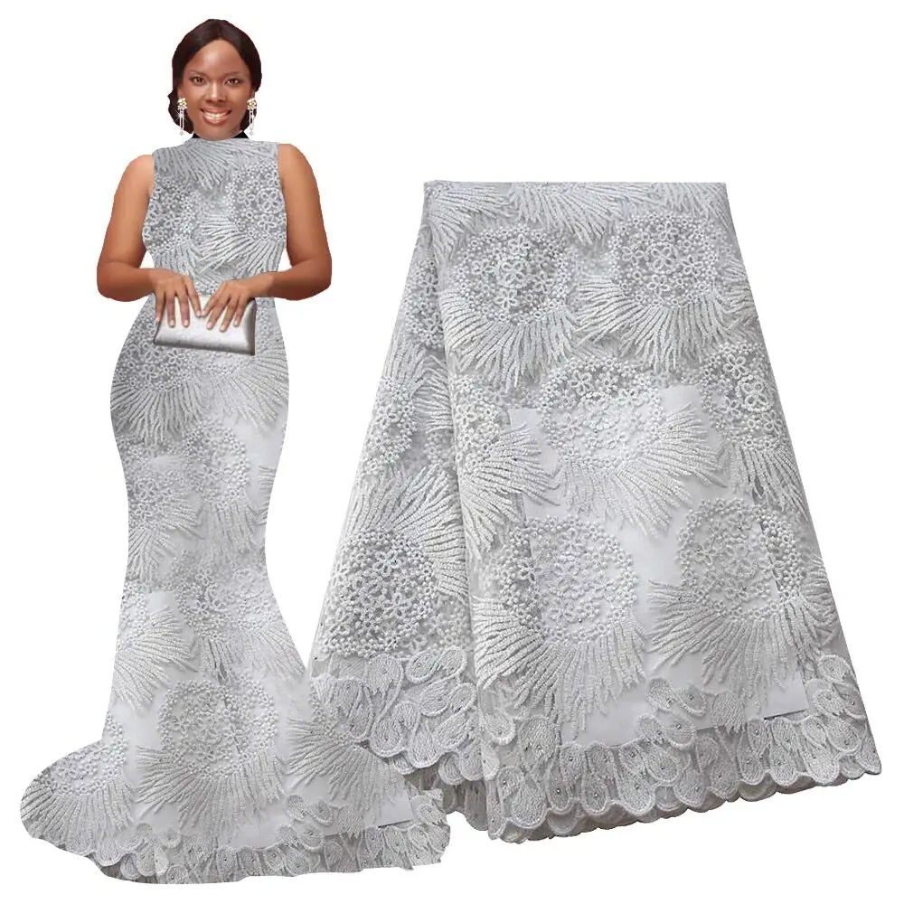 2020 фиолетовая африканская кружевная ткань для свадьбы белая королевская золотая