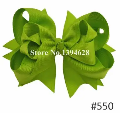 550apple agreen Твои банты 1 шт. 5 дюймов для девочек Однотонные бантики для волос Заколки для волос с бантом из ленты на каблуке высотой заколки для волос для детей Головные уборы Fastion женские аксессуары для волос - Цвет: 550apple agreen