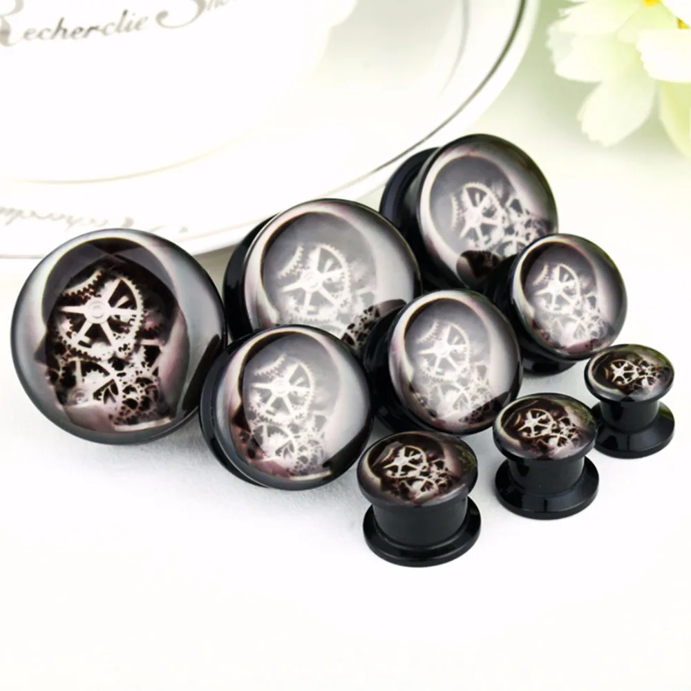 2 шт. круглая Шестерня в стиле стимпанк затычки для ушей туннели ювелирные