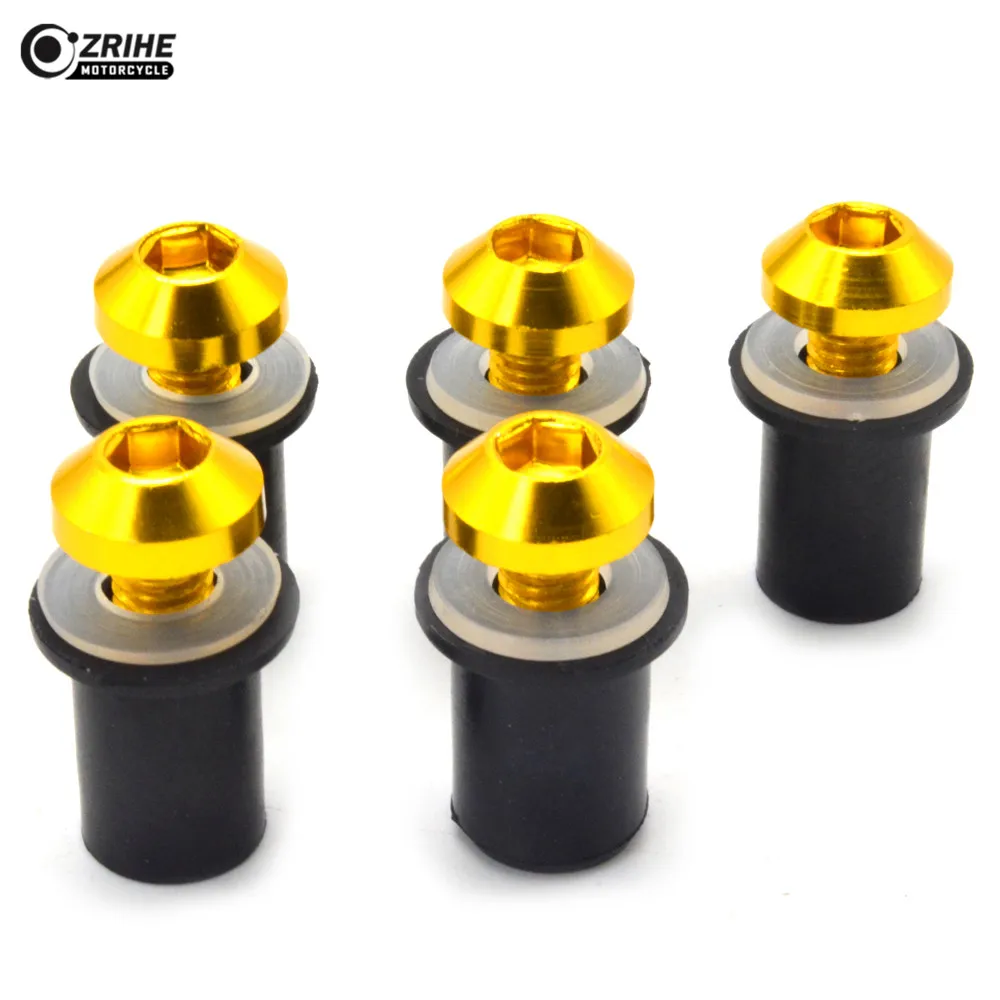 5 мм золотые гайки болт переднее лобовое стекло фиксированные колпачки мото