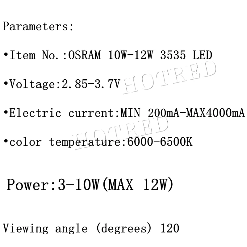 OSRAM 10 Вт 12 Вт 3535 холодный белый 6500 к светодиодный излучатель может заменить XPL HI XPL2 диод для Точечный светильник/светильник-вспышка часть высокомощный светодиодный