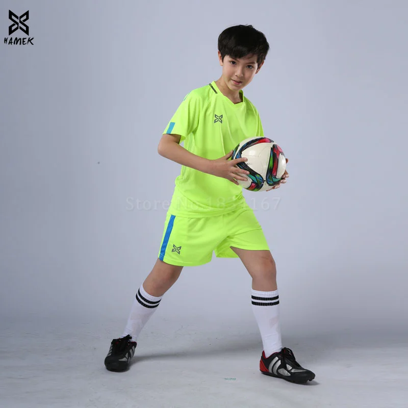Высокое качество Мальчики Футбольная форма детский футбольный Майки в детской
