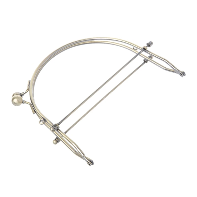

THINKTHENDO 1Pc Metal Half Round Frame Kiss Clasps Lock Purse Bag Handbag Handle Clutch