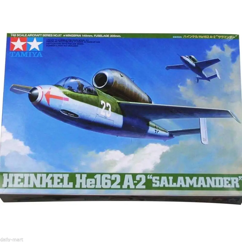 Tamiya 1/48 61097 немецкий набор модели Heinkel HE162 A2 Саламандра|Детали и аксессуары| |