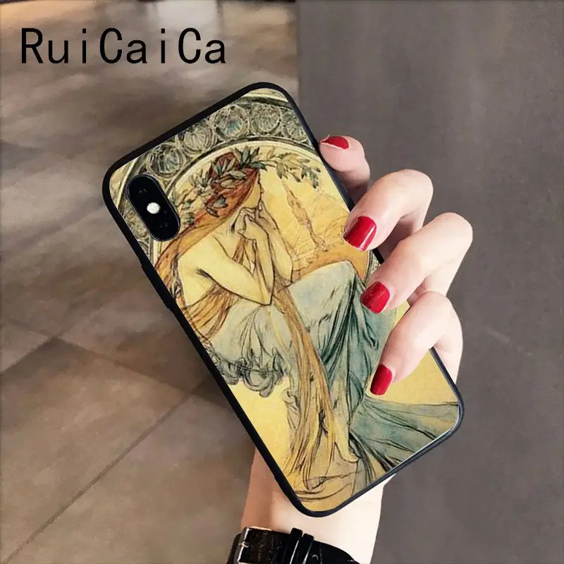 RuiCaiCa художественный постер ALPHONSE MUCHA тонкий мягкий силиконовый чехол для телефона