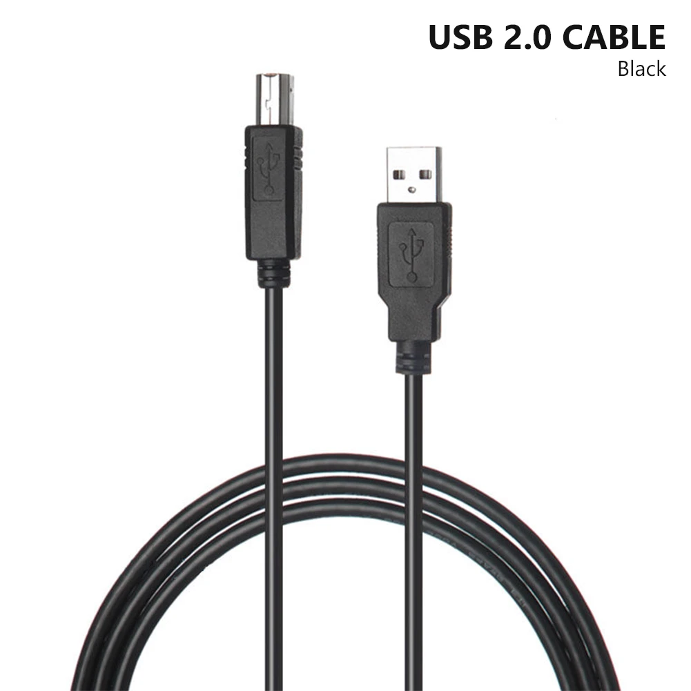 Черный 1 m/1,8 m/3 m/5 m высокоскоростной черный/прозрачный 480Mpbs USB 2,0 кабель для передачи данных для принтера шнур сканера для Xerox Canon HP, Brother Arduino - Цвет: Черный