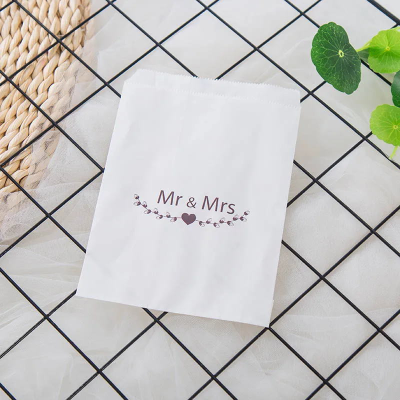 25 шт./лот Mr& Mrs Свадебная сумка, Хлебобулочные Сумки для печенья, попкорна, конфет, подарки на день Святого Валентина вечерние сумки