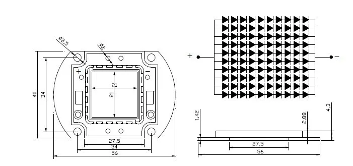 УФ 395nm-400nm светодиодный SMD чип шарик 10 Вт/20 Вт/30 Вт/50 Вт/100 Вт высокой мощности 45MIL высокой мощности Фиолетовый светильник лампа