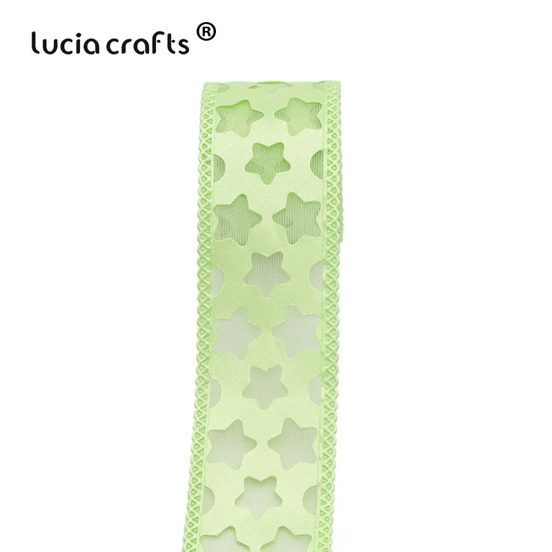 Lucia crafts 5y/6y 40 мм Звездные ленты из органзы для свадебного домашнего декора DIY шитье подарочная упаковка аксессуары ручной работы P0707