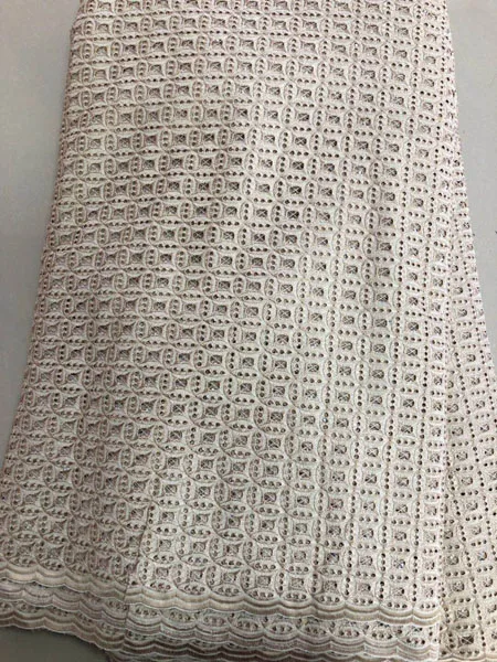 Высококачественная Белая африканская швейцарская вуаль кружевная ткань 2021