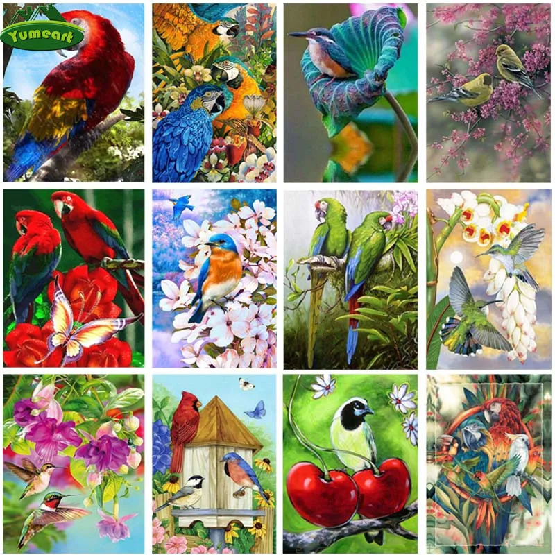 YUMEART DIY алмазная живопись птицы вышивка полная Бриллиантовая крестиком украшение